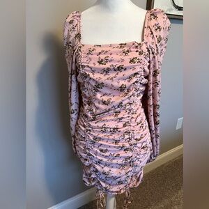 Kayla’s Armoire - floral long sleeve ruched mini dress